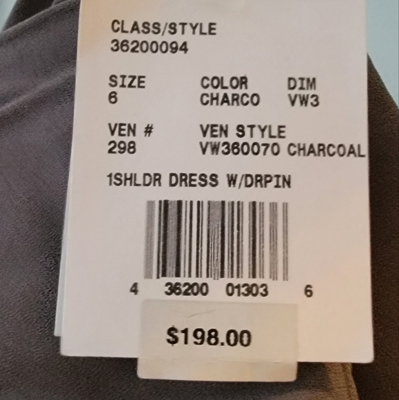 Vera Wang Charcoal Full Length Gown - Picture 3 of 4